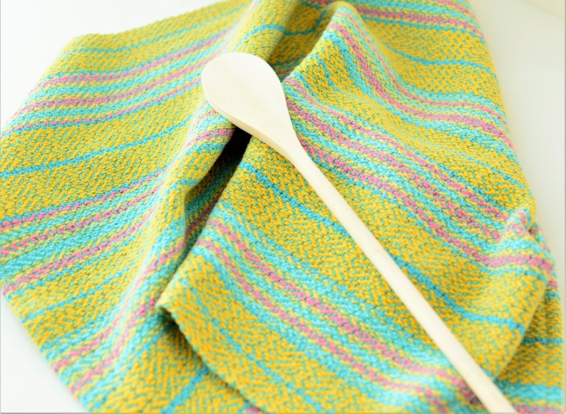 Handwoven Yellow Striped Cotton Dish Towel image 3