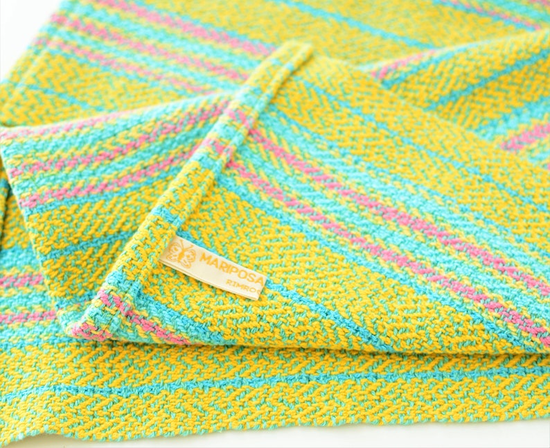 Handwoven Yellow Striped Cotton Dish Towel image 4