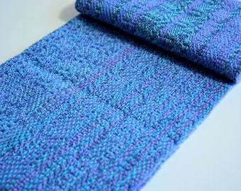 Handwoven Cotton Dish Towel, Variegated Blue, Lavender, and Mint Green Tea Towel
