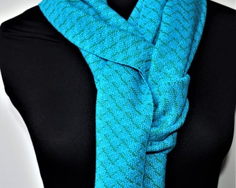 Turquoise Handwoven Bamboo Scarf
