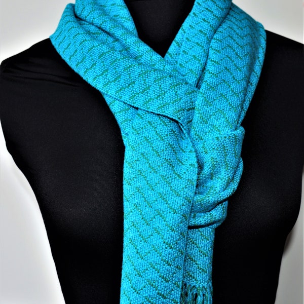 Turquoise Handwoven Bamboo Scarf