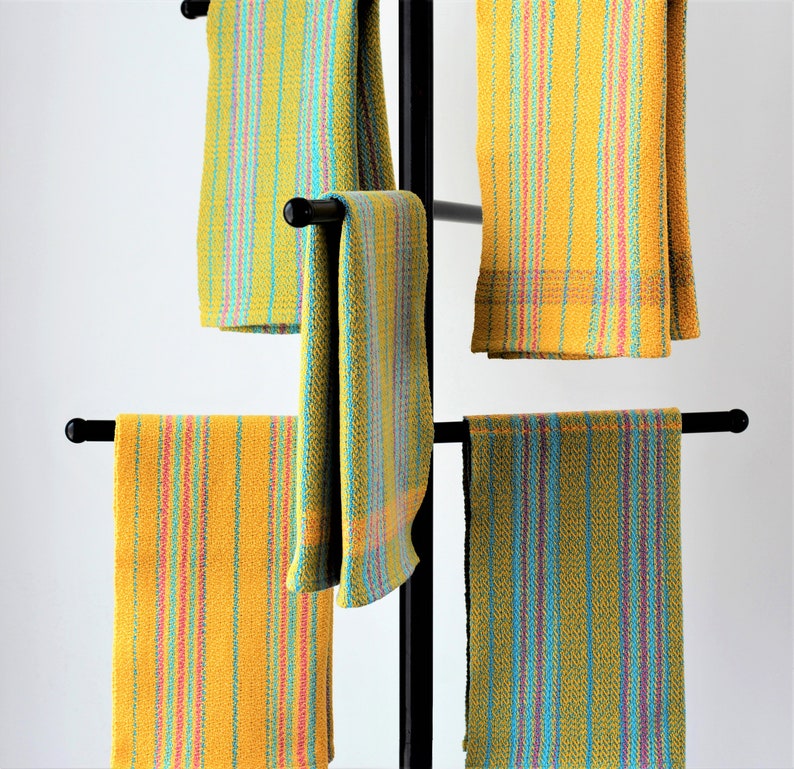 Handwoven Yellow Striped Cotton Dish Towel image 7