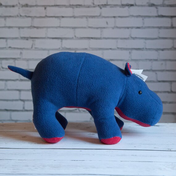 blue stuffed hippo