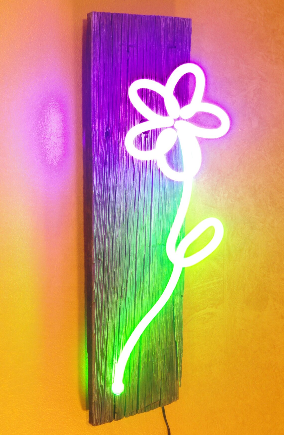 Neon Crayon Daisy 5 Neon Art Etsy