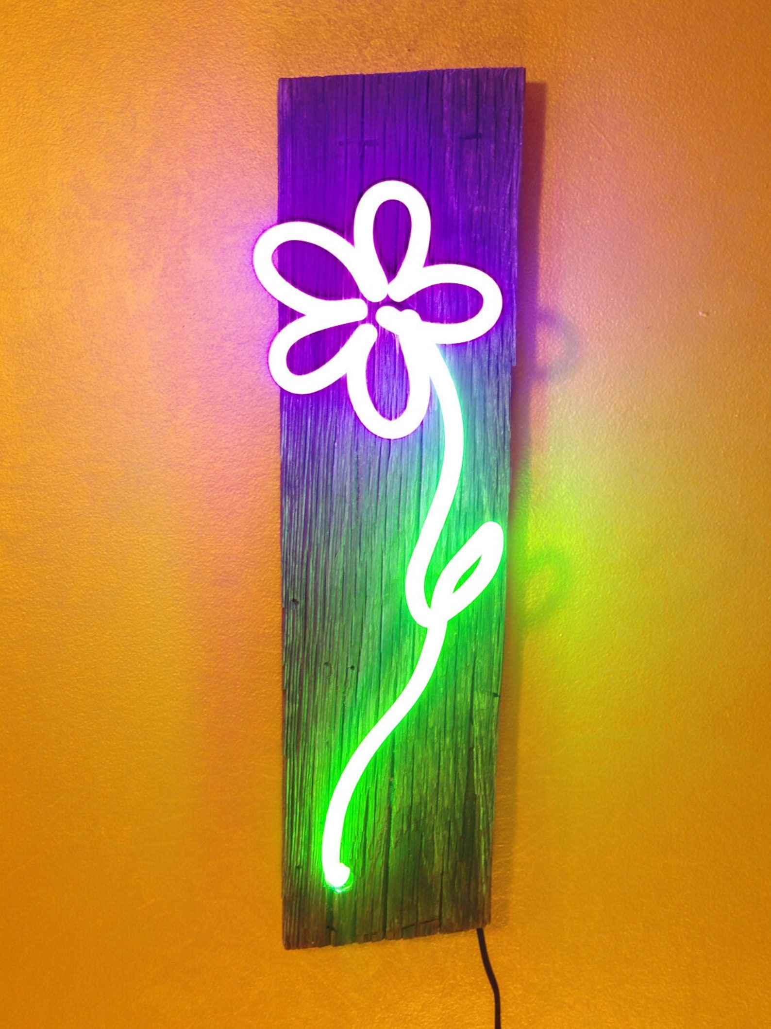 Neon Crayon Daisy 5 Neon Art Etsy