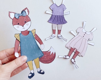 Everly - Fox Girl Paper Doll