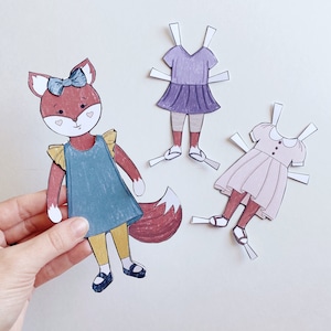 Everly - Fuchs Mädchen Papierpuppe