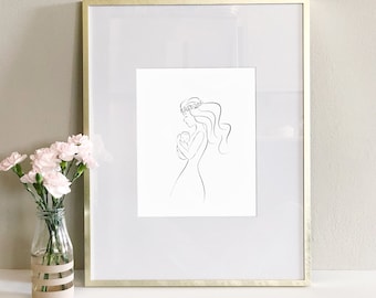 Angel Baby, Miscarriage Portrait, Digital Print, Black and White