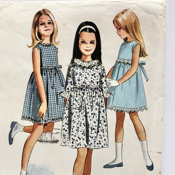 Vintage 1960's McCall's 8191 Girls Size 8 Casual or Dressy Dress Pattern