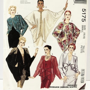 Uncut Vintage McCall&#39;s 5175 Wing Style Evening Jacket Size Small 10-12