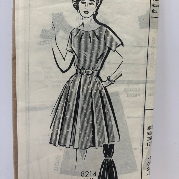 Vintage 1960's Patt-O-Rama Mail Order Dress Pattern Size 16 Full Skirt