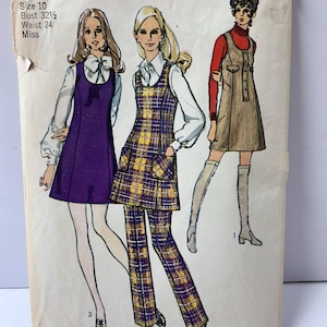 Uncut Vintage 1970s Simplicity 8981 Size 10 Mini Jumper and Pants Pattern