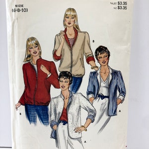 Uncut Vintage Butterick 4297 Size 6-8-10 Reversible Jackets in 2 Views Pattern