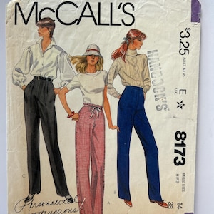 May include: Vintage McCall's sewing pattern with illustrations of women's trousers. The cover shows three trouser styles, with the McCall's logo at the top. The pattern includes the text "Personalized instructions" and "fit as you sew" system.