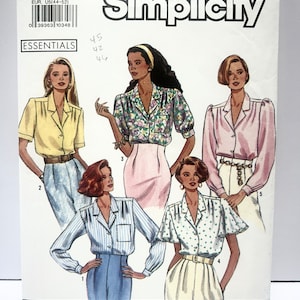 Uncut 1990&#39;s Simplicity 9857 Size U5 16-24 Blouse with Sleeve Variations Pattern