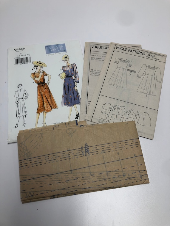 Uncut Vogue Vintage Original 1940 Design Dress Pattern VP956 Size