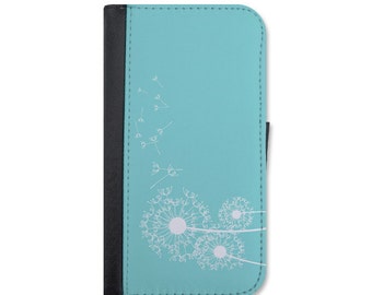 Lovely Dandelions Blowing In The Wind Wallet Case For iPhone 5/5s, 5c, 6/6s, 6/6s Plus, 7, 7 Plus, 8 or 8 Plus.