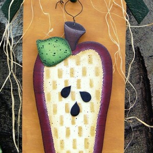 September - Apple for &quot;Welcome to Our Home&quot; Seasonal Wood Sign - Door or Wall Hanging