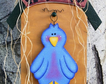 June _ Blue Bird for "Welcome to Our Home" Seasonal Wood Sign - Door or Wall Hanging