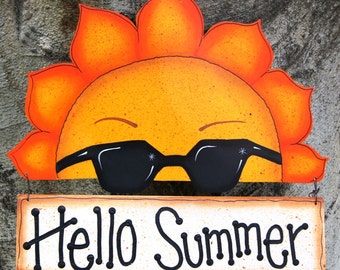 Summer Wood Welcome Sign - Door Wall Decoration