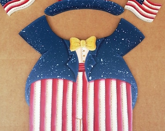 Uncle Sam Outfit  - Wooden "Seasonal Bear n Friends" Outfit