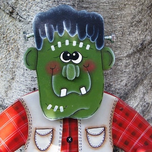 Frankenstein Halloween Door or Wall Hanging - Halloween Sign Outdoor Decoration