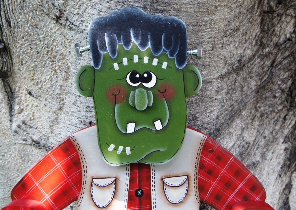 Frankenstein Halloween Door or Wall Hanging Halloween Sign | Etsy