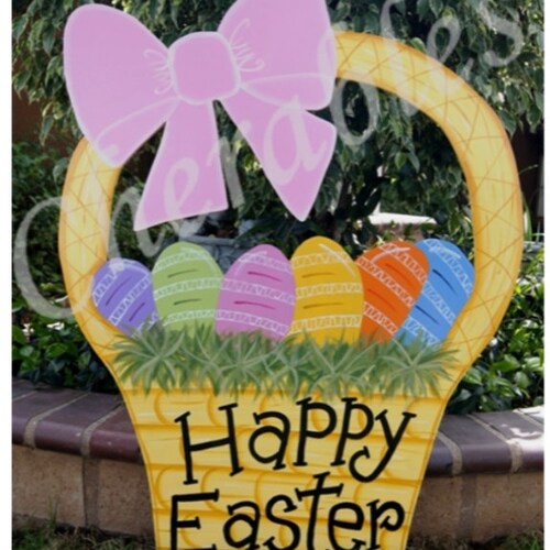 Easter Religious Outdoor Yard Decoration Wood Sign Joy With Etsy