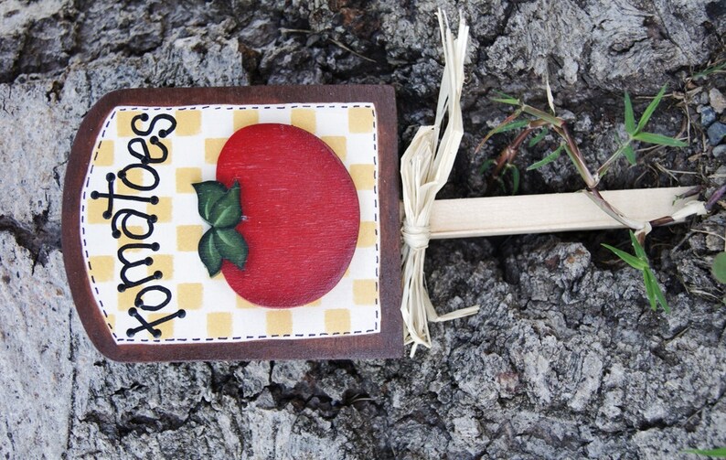 Garden Tomato Plant Sign Wood Garden Sign Etsy