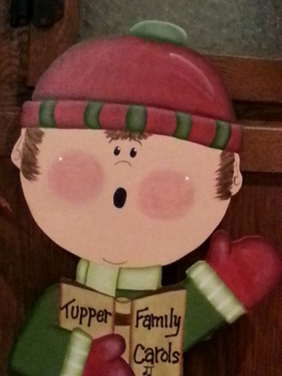 Boy Christmas Caroler Wood Decoration Indoor Outdoor Sign Etsy
