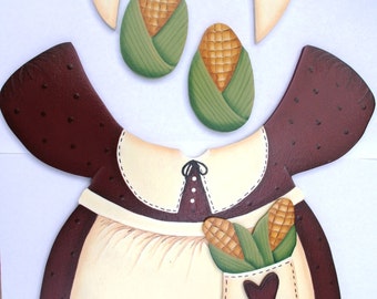 Girl Pilgrim Thanksgiving Outfit - Wooden "Seasonal Bear n Friends" Outfit - Interchangeable Wood Outfit