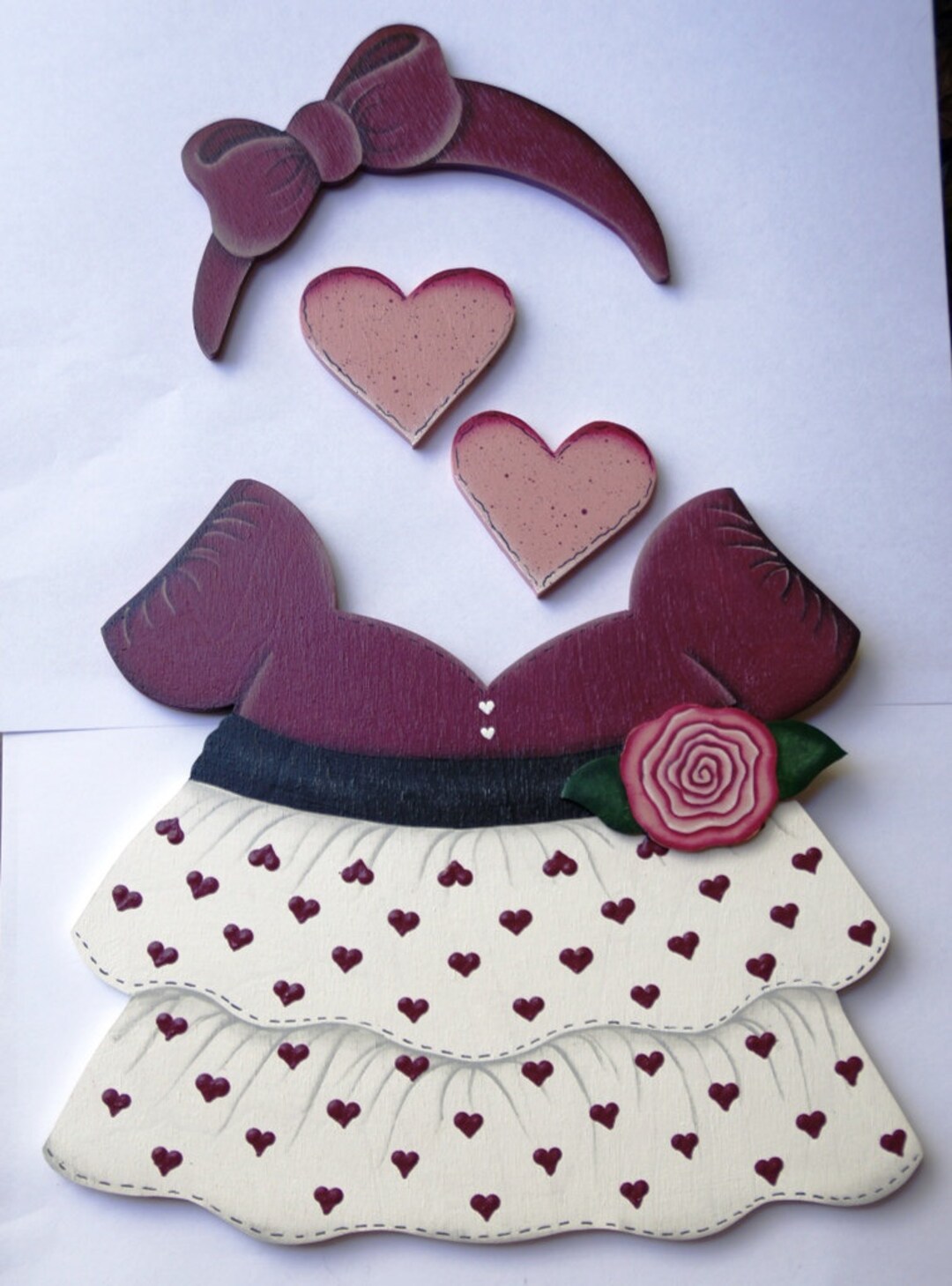 Valentine Dance Dress Outfit Wooden seasonal Bear N - Etsy