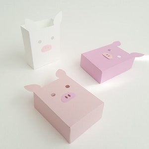 Piggy Piglet Container Gift Bag/ Baby Shower / Treat Box / Birthday Gift / DIY Paper Box/ Piggy Shaped Box