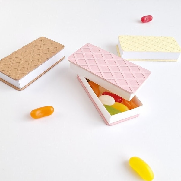 Wafer Ice Cream Boxes SVG Cut File / Wedding Favour / DIY Treat Box / Gift Box