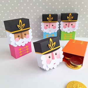 Caja de regalo con forma de soldado cascanueces/Cajas para calendarios de adviento/Caja de regalo/Decoración para mesa navideña/Decoración para árbol