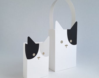 Kitty Cat Gift Bag / Party Bag / Paper Container / Treat Box / Pet Gifts / Paper Bag