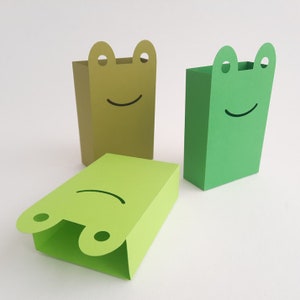 Bolsa de regalo de rana, Bolsa de fiesta, Contenedor de papel, Caja de regalo, Bolsa de regalo DIY de sapo, Bolsa de papel