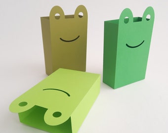 Froggy Gift Bag / Party Bag / Paper Container / Treat Box / Toad DIY Gift Bag/ Paper Bag