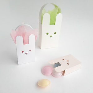 Sac-cadeau contenant un lapin/ Shower de bébé/boîte à friandises/cadeau d'anniversaire/boîte en papier pour travaux manuels/sac cadeau lapin