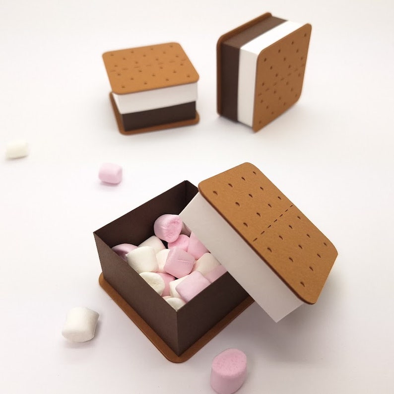 S'mores Cookie Treat Box/ Party Favour Boxes / Treat Box / Wedding Favour / Paper Toy image 3