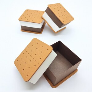 Caja de golosinas de galletas S'mores / Cajas de favor de fiesta / Caja de golosinas / Favor de boda / Juguete de papel imagen 5