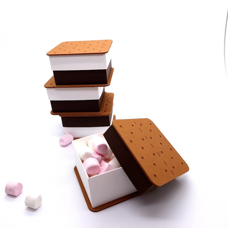 S'mores Cookie Treat Box/ Party Favour Boxes / Treat Box / Wedding Favour / Paper Toy image 8