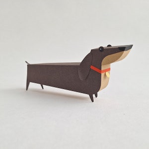 Dos caja de regalo Dachshund afinada /Wiener Dog Party Favors/Caja de perro salchicha/ Caja en forma de Dachsies