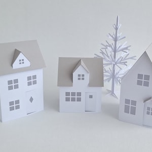 DIY Paper Christmas Village Set: SVG Tea Light Houses (Digital Download)