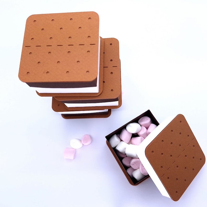 S'mores Cookie Treat Box / Party Favor Boxes / Leckerli Box / Hochzeitsgeschenk / Papierspielzeug Bild 9