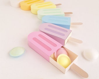 Scatola portaconfetti con ghiacciolo SVG: Decorazione per festa con gelato (download digitale)