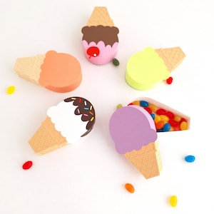 Mini Eistüte Geschenkbox / Papierbehälter / Treat Box / DIY Geschenkbox / Hochzeit Favor Box / Eiscreme Party Dekor / Party Favors / Wimpelkette