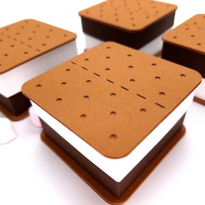 Caja de golosinas de galletas S'mores / Cajas de favor de fiesta / Caja de golosinas / Favor de boda / Juguete de papel imagen 7