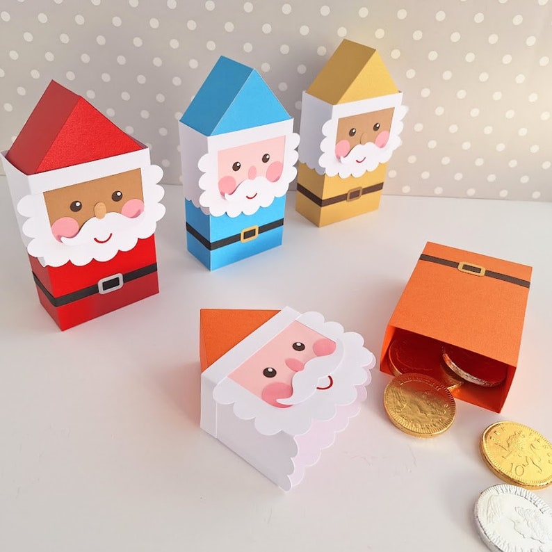 Santa Boxes Santa Treat Box SVG: Christmas Favor Box (digital Download) - Etsy