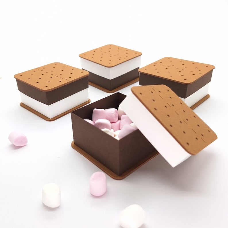 S'mores Cookie Treat Box/ Party Favour Boxes / Treat Box / Wedding Favour / Paper Toy image 6
